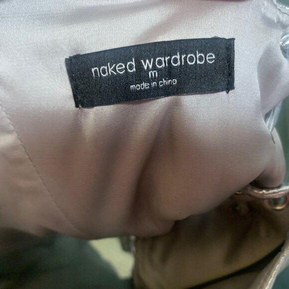 Naked Wardrobe Silver Lace & Leather Corset Top, size Medium - Picture 5 of 7